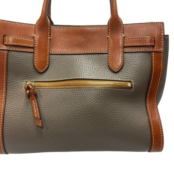 Dooney & Bourke Pebble Grain Elephant Gray and Brown Satchel Handbag 🐘 ❤️ - Picture 2 of 14